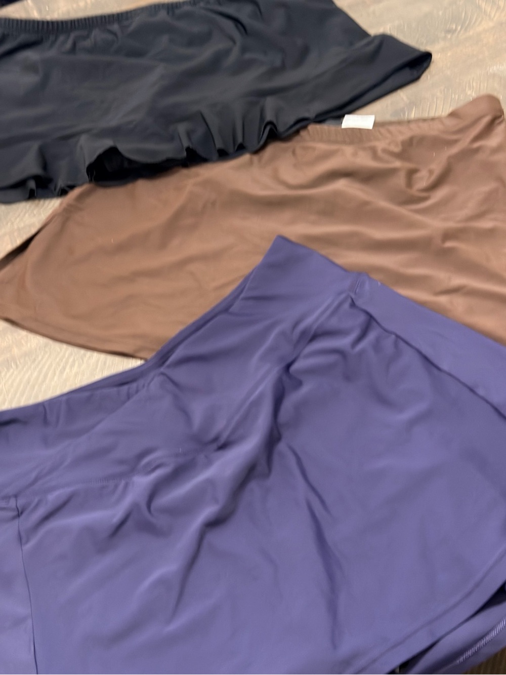 3 pack Women's SwimSkirts in Purple, Brown & Black
